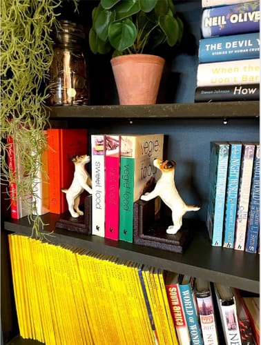 Customer photo review of Cast Iron Antiqued Pair of Terrier Bookends