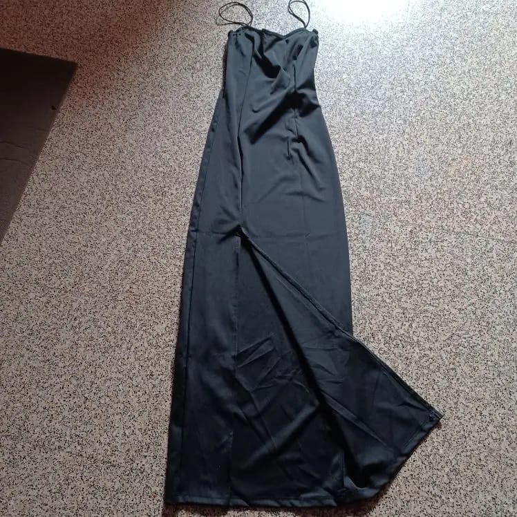 Customer photo review of Polyester Bodycon Dress — Spaghetti Strap Black | KIMLUD