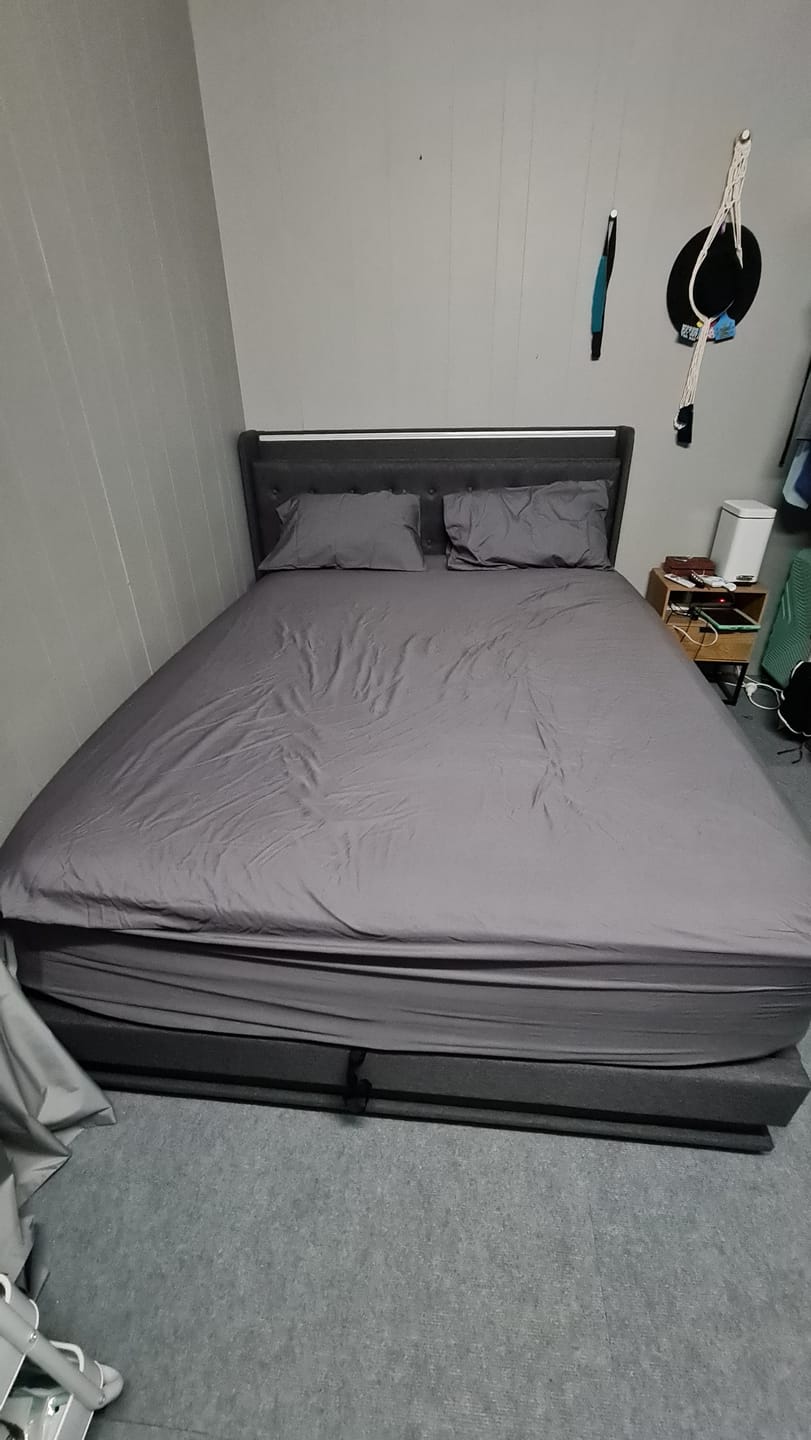 Customer photo review of Levede Bed Frame LED Light Gas Lift Storage Headboard USB Charging
