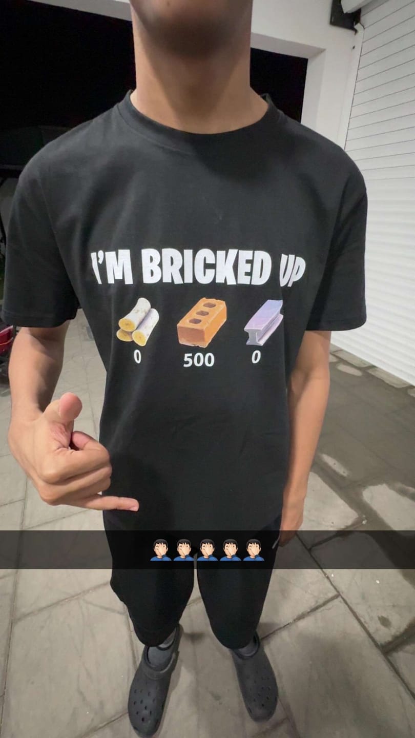 Customer photo review of I'm Bricked Up T-shirt