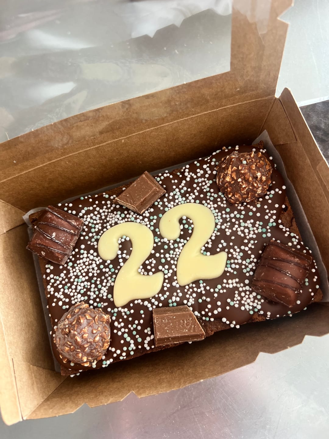 Customer photo review of Mini birthday brownie