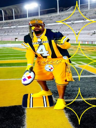 Customer photo review of Custom White Black-Yellow Classic Style Authentic Football Jersey