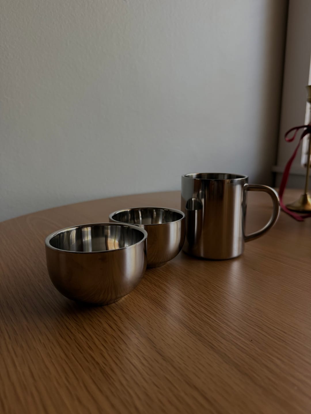 Customer photo review of Double-Layer Glossy Stainless Steel Cups