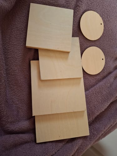 Customer photo review of Unfinished Wood Square Shape | Wood Canvas | Craft Base | DIY Craft Cutout | Up to 36" 4" / 1/2"