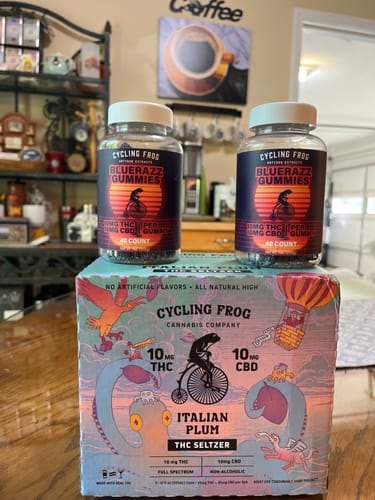 Customer photo review of BlueRazz Gummies, 10mg THC + 10mg CBD