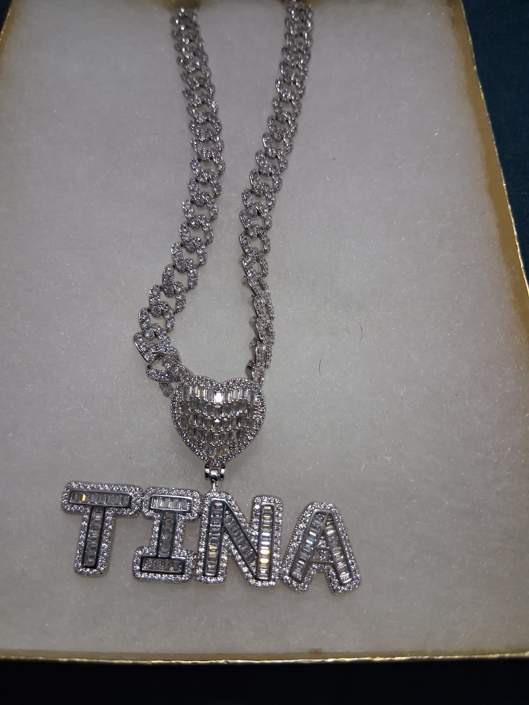 Customer photo review of UNIQUELY YOURS NAME PLATE NECKLACE