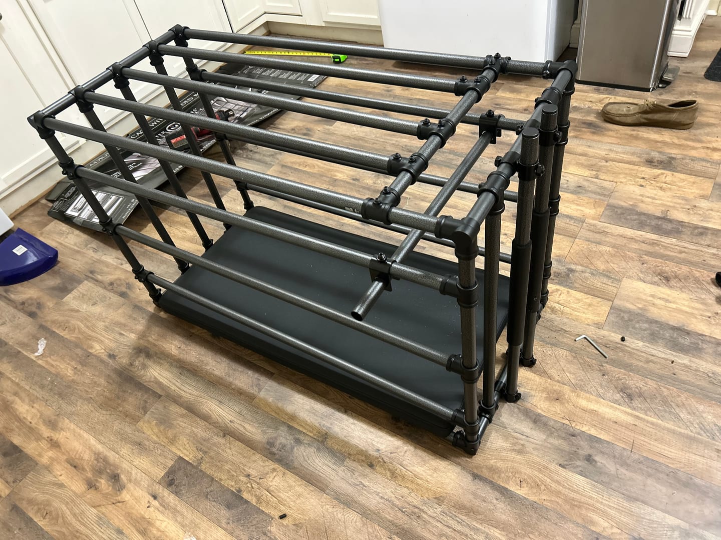 Customer photo review of Kennel Adjustable Puppy Cage with Padded Board