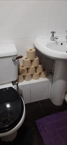 Customer photo review of Unbleached Bamboo Toilet Paper