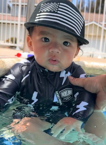 Customer photo review of UPF50+ Swim Romper in Jagger