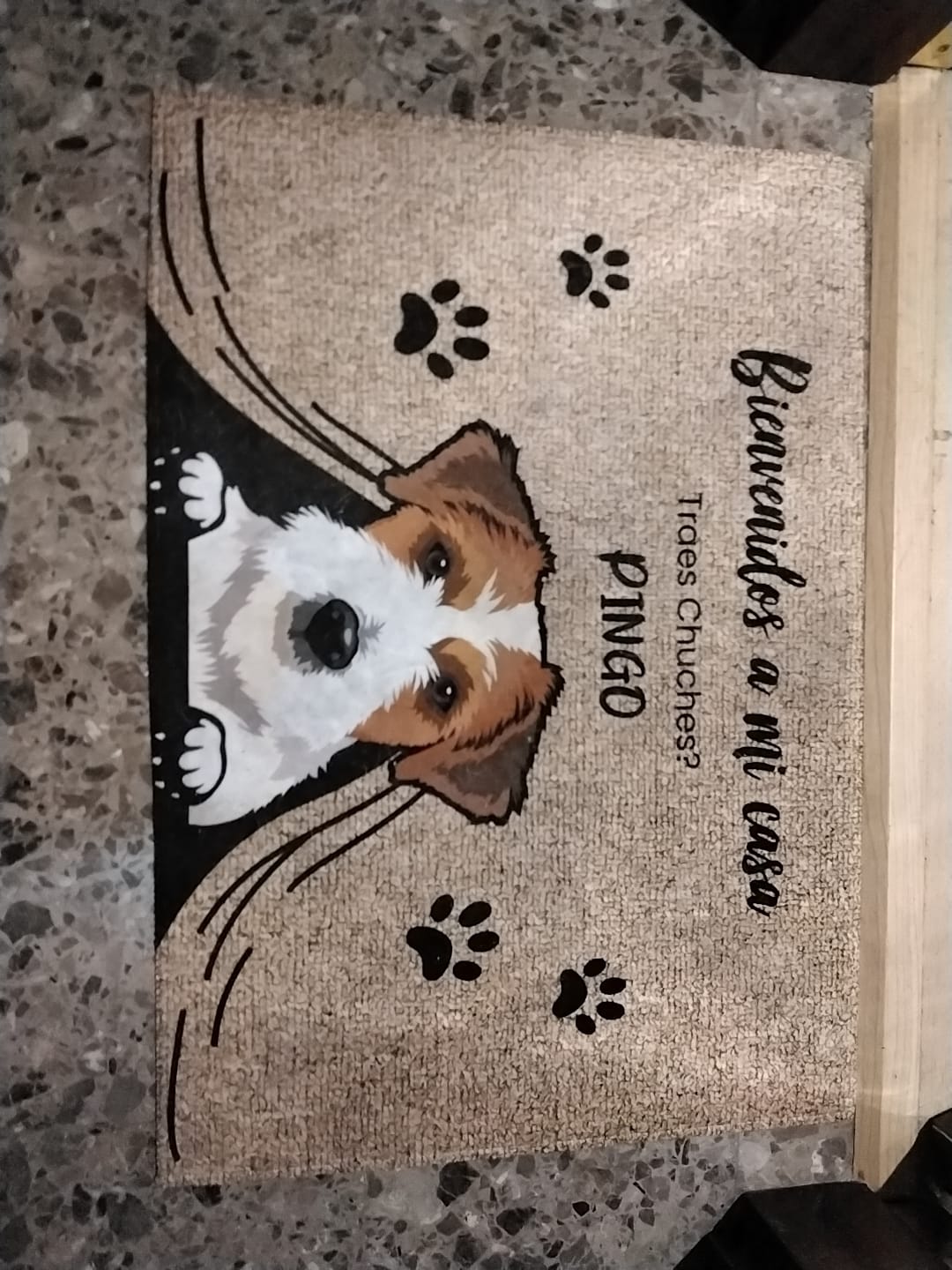 Customer photo review of En mi casa - Felpudo personalizado