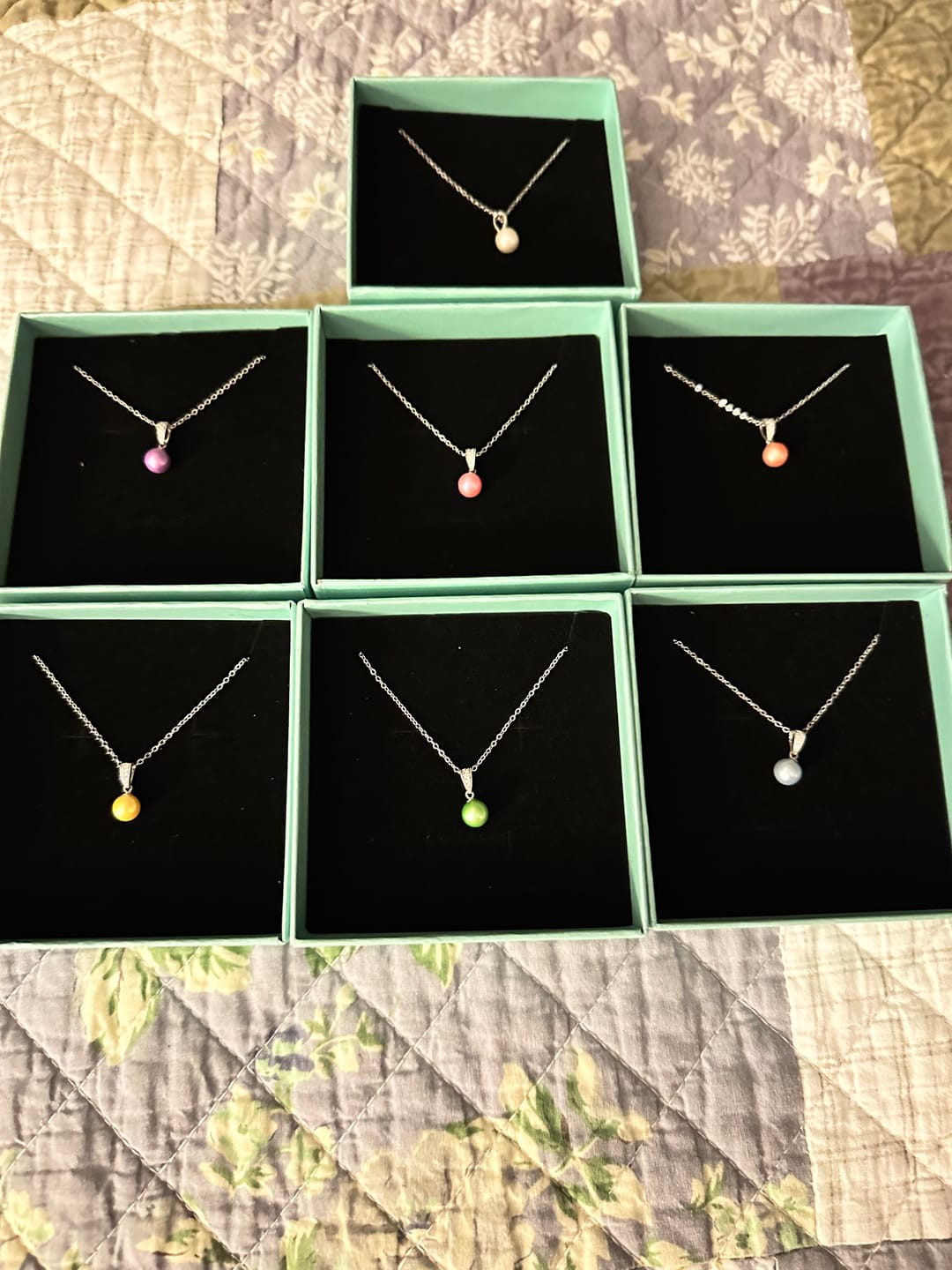 Customer photo review of DIY Mount Pendant - 925 Sterling Silver 5 Pack Rhinestone Dangle