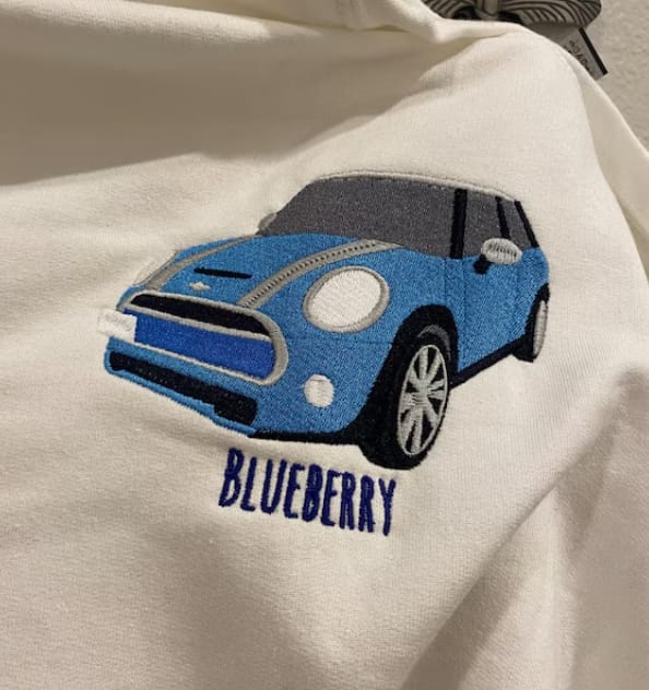 Customer photo review of Custom Embroidered Car Sweatshirt