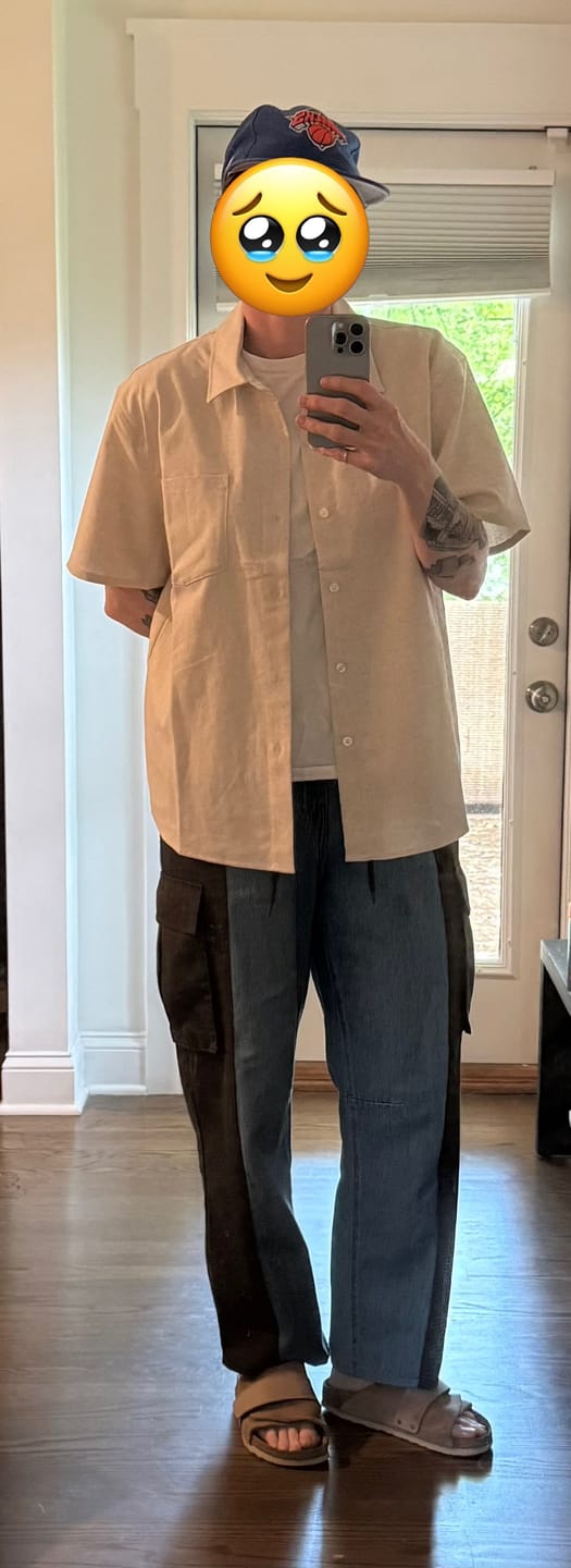 Customer photo review of Mocean Linen Shirt Beige