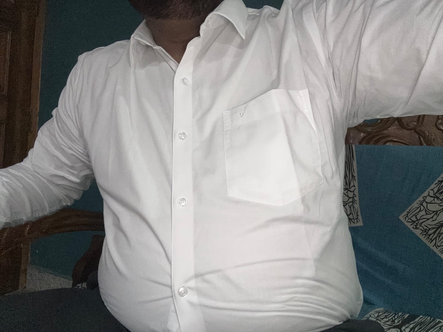 Customer photo review of Good Luck - 100% Cotton Formal White Shirt For Men | Uathayam