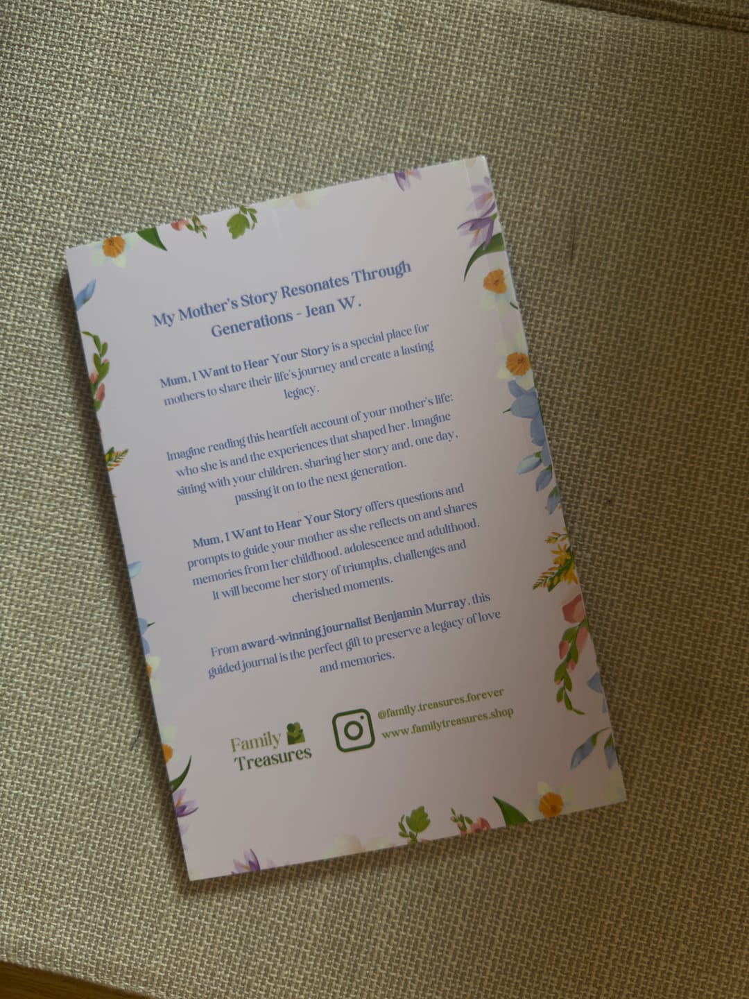 Customer photo review of Mum's Memories Guided Journal *FLASH SALE*