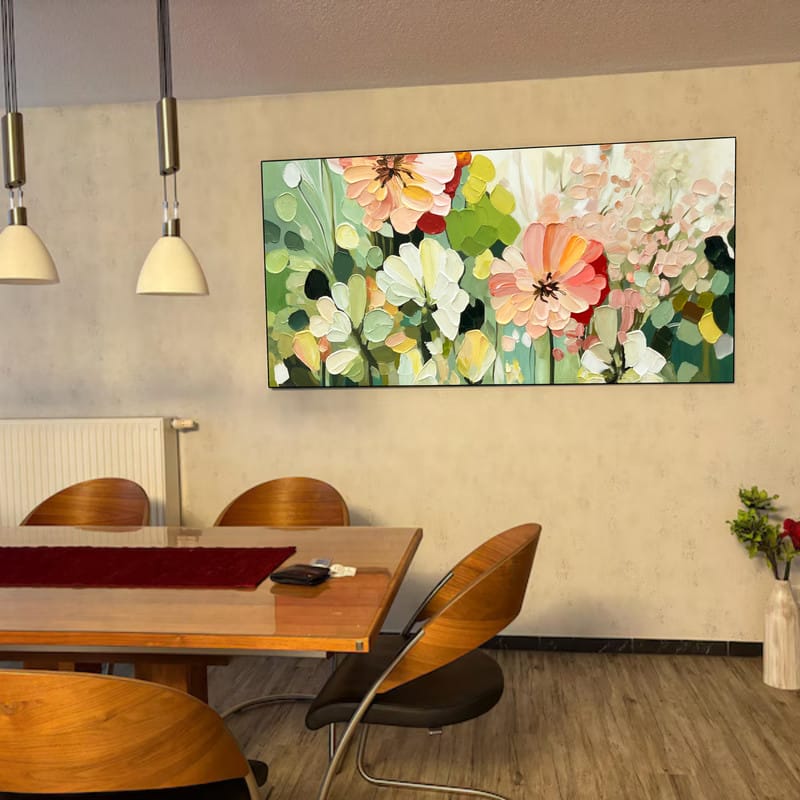 Customer photo review of Colorful Flower Textured Painting Canvas #FP051