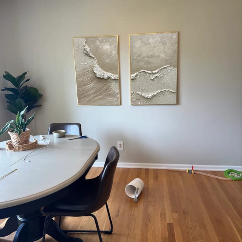 Customer photo review of Ocean Textured Painting Canvas Set of 2 #OS017