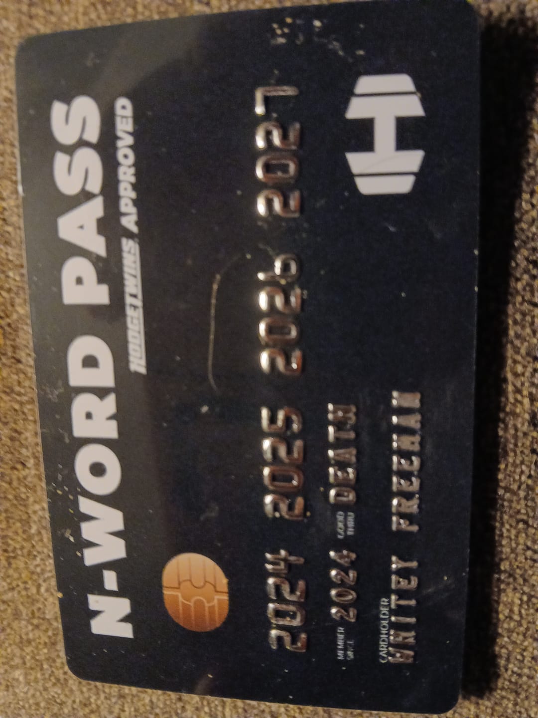 Customer photo review of N-Word Pass Card