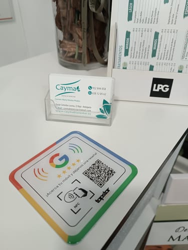 Customer photo review of Placa Reseñas de Google