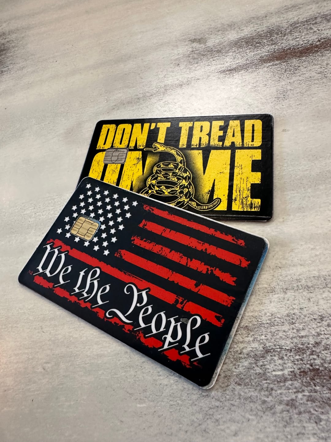 Customer photo review of Don't Tread On Me Credit Card Skin Decal