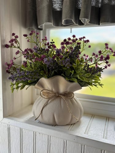 Customer photo review of Ceramic Black Bow Bag Planter | Scratch & Dent