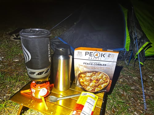 Customer photo review of Peach Cobbler