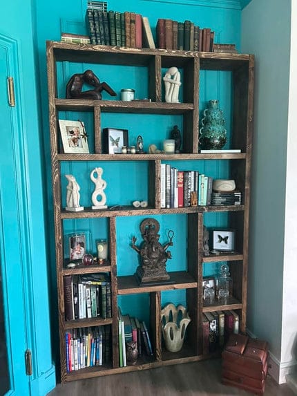 Customer photo review of Reclaimed Wood Bookcase - Rustic Shelving Unit | Handmade Bookshelf | Storage Solution - og