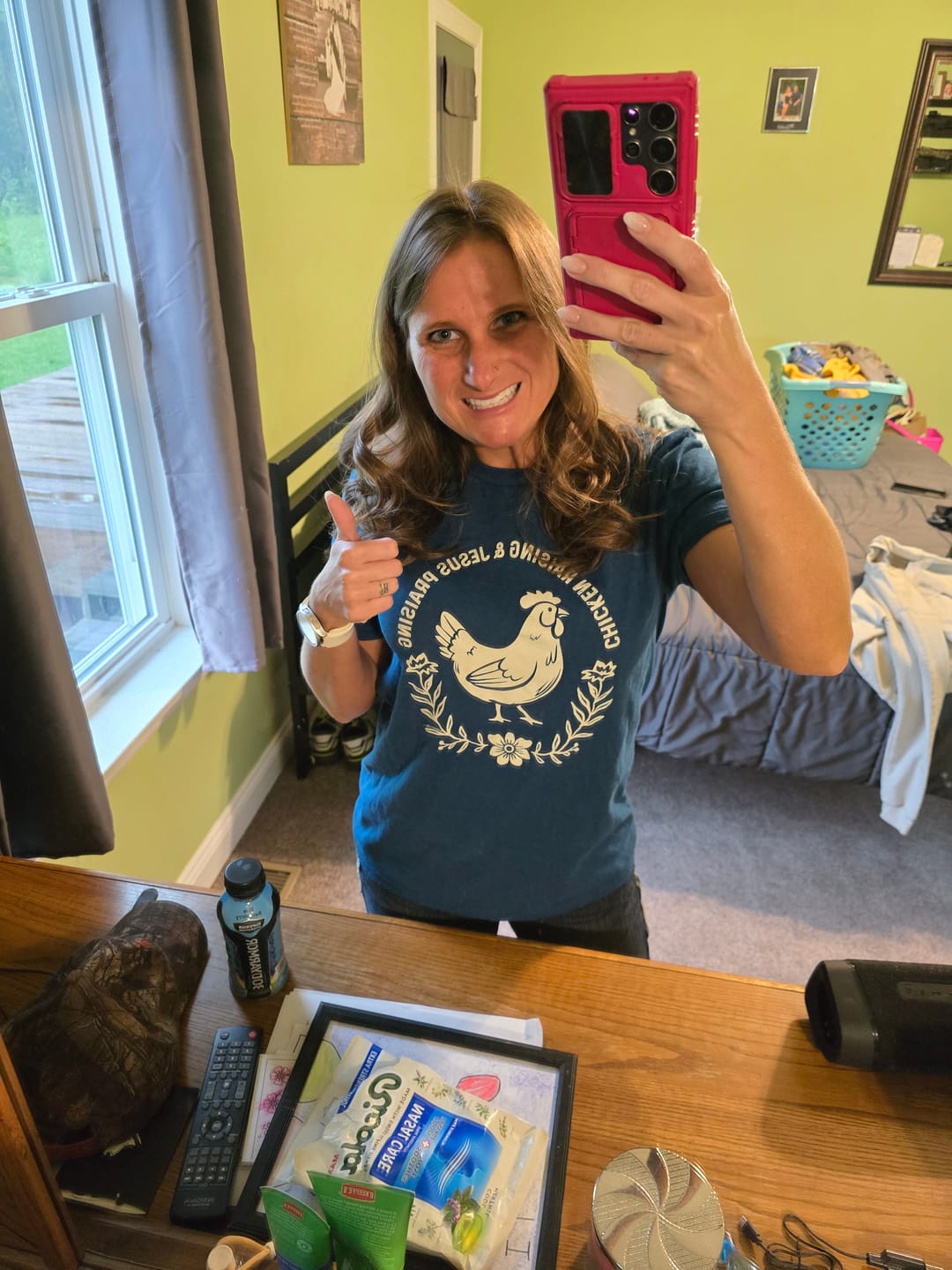 Customer photo review of FREE Chicken Raising Tee *Add Any Other Item To Cart To Unlock FREE Price. Limit 1*