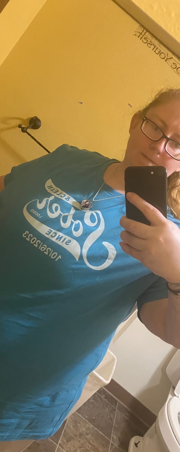 Customer photo review of Sober Since T-Shirt w/ Personalized Sobriety Date