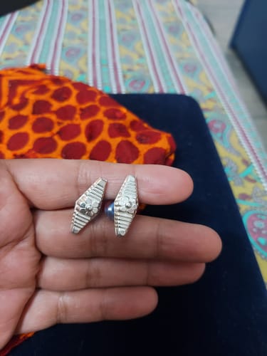 Customer photo review of Koshika Silver Studs Earrings