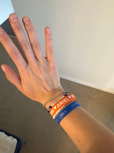 Customer photo review of 2mm tennis bracelet
