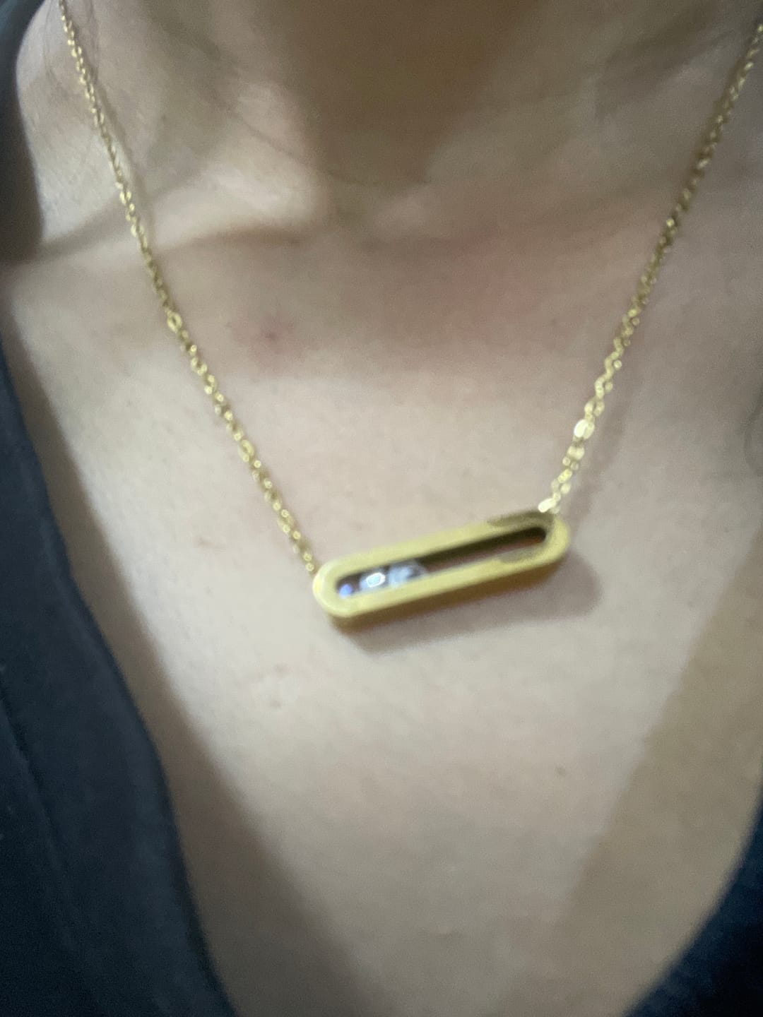 Customer photo review of Stones Bar Necklace