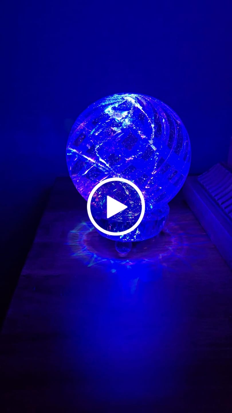 Customer video review of Illuminated Dichroic Rainbow Orb with Cremains
