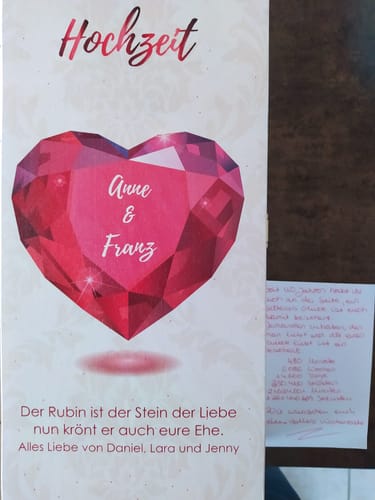 Kundenbewertung mit Foto zu Leonardo Weingläser im "Rubinhochzeit - 40 Jahre" Design als Set