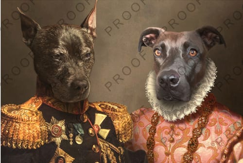 Customer photo review of The General & The Duchess  – Custom Vintage Pet Portrait