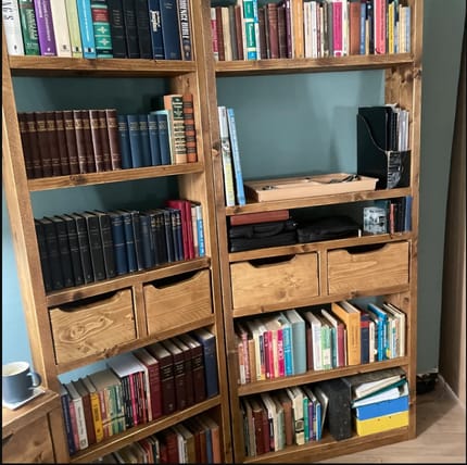 Customer photo review of Reclaimed Wood Bookcase & Shelving Units Room Divider - Rustic Open Shelving Storage - roomdivider