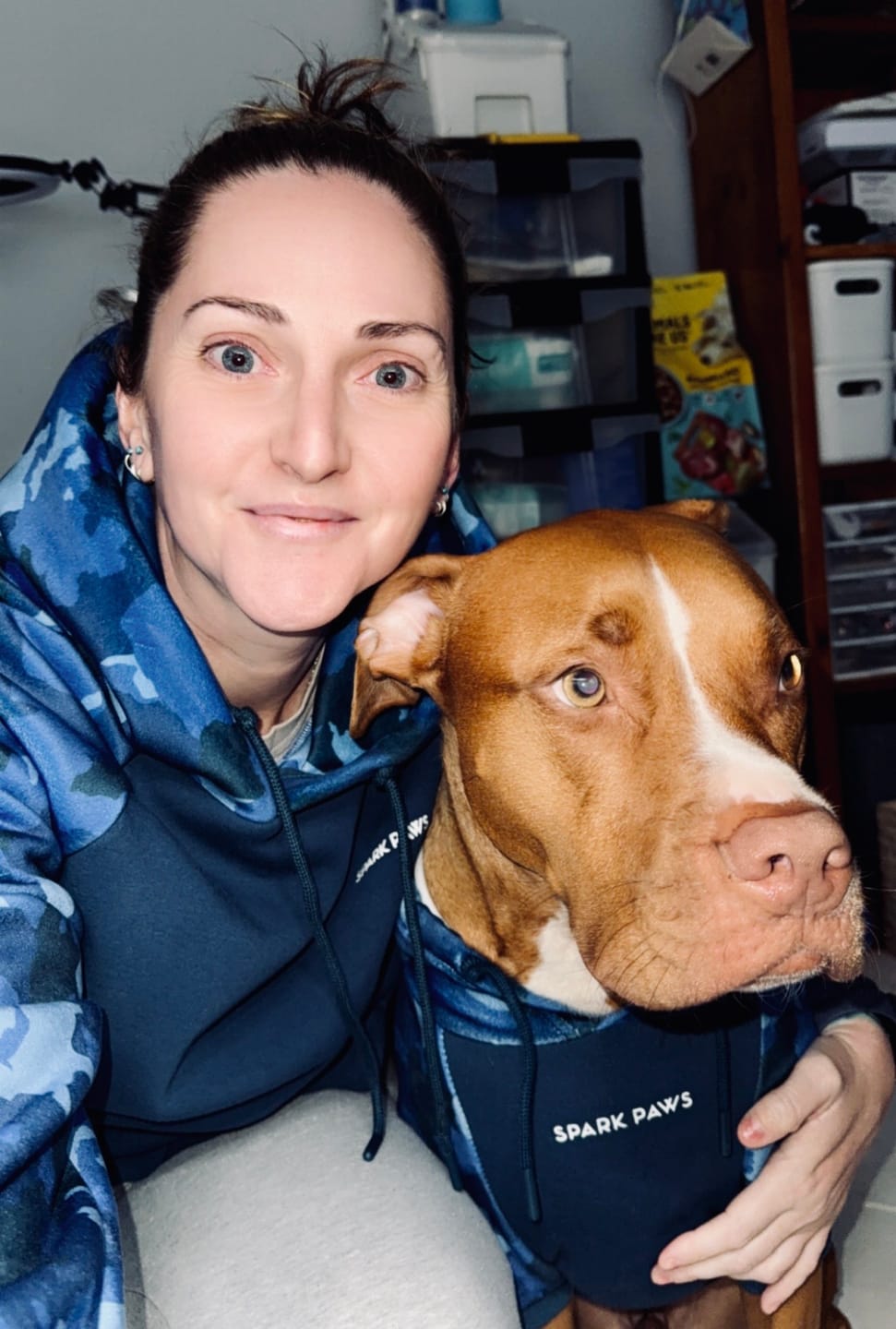 Customer photo review of Blue Camo Human Hoodie