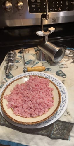 Customer photo review of Manual Meat Grinder