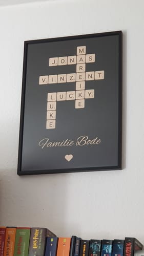 Customer photo review of Poster - Kreuzworträtsel mit Namen, schwarz - personalisierbar