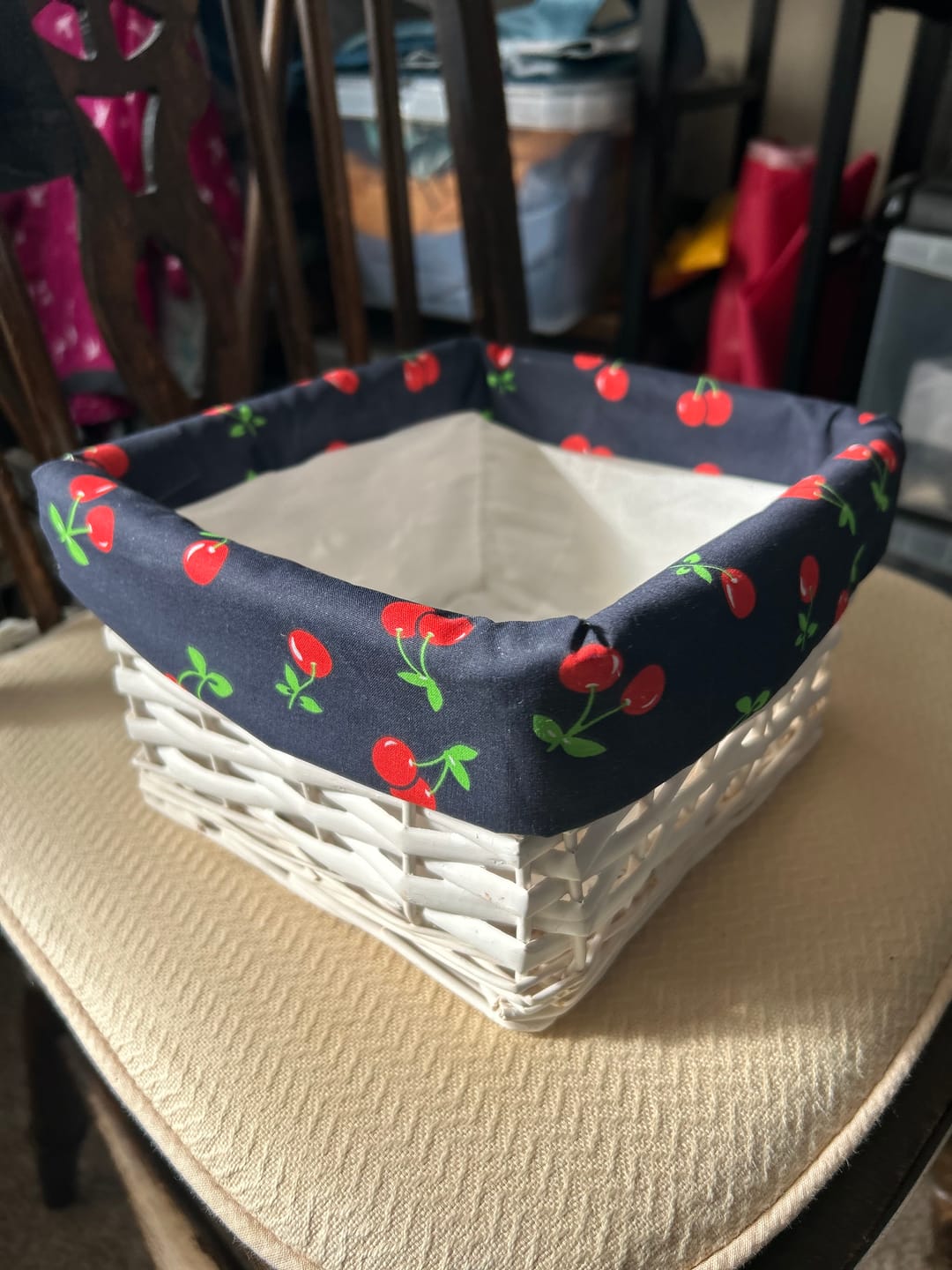 Customer photo review of Cherries and Leaves Polycotton Fabric