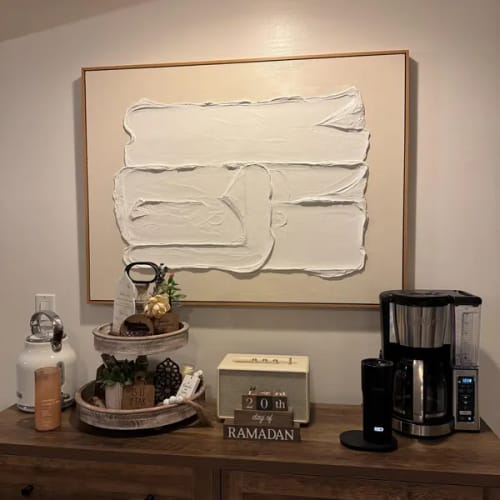 Customer photo review of White Minimalist Textured Canvas #MT058