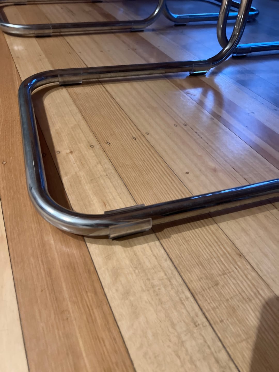 Customer photo review of Clear Felt Clip on Sled Chair Glides - Sleigh Chair Glides