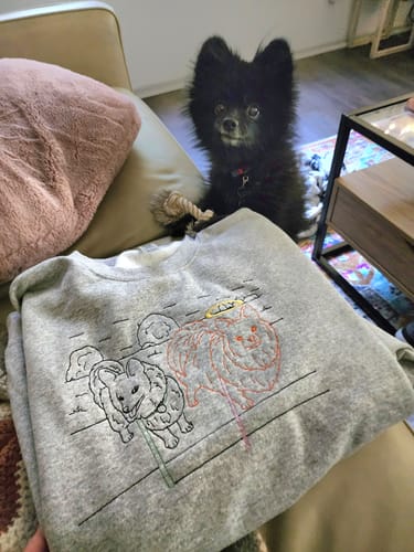 Customer photo review of Soulmate Custom Embroidered Photo Sweatshirt