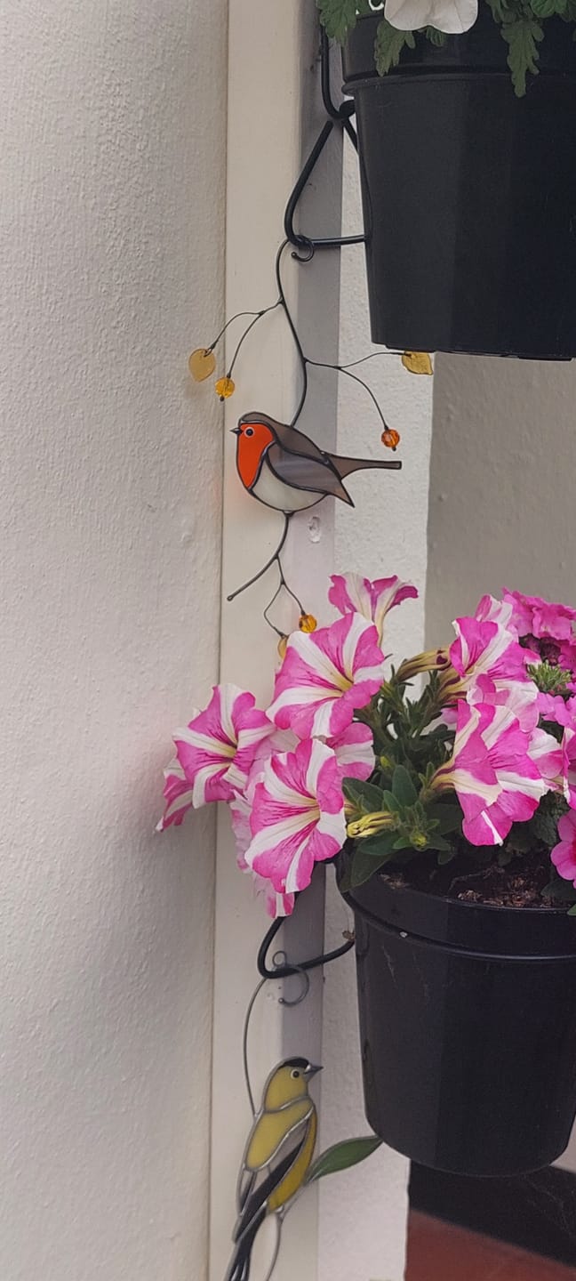 Customer photo review of Stained glass Robin Bird