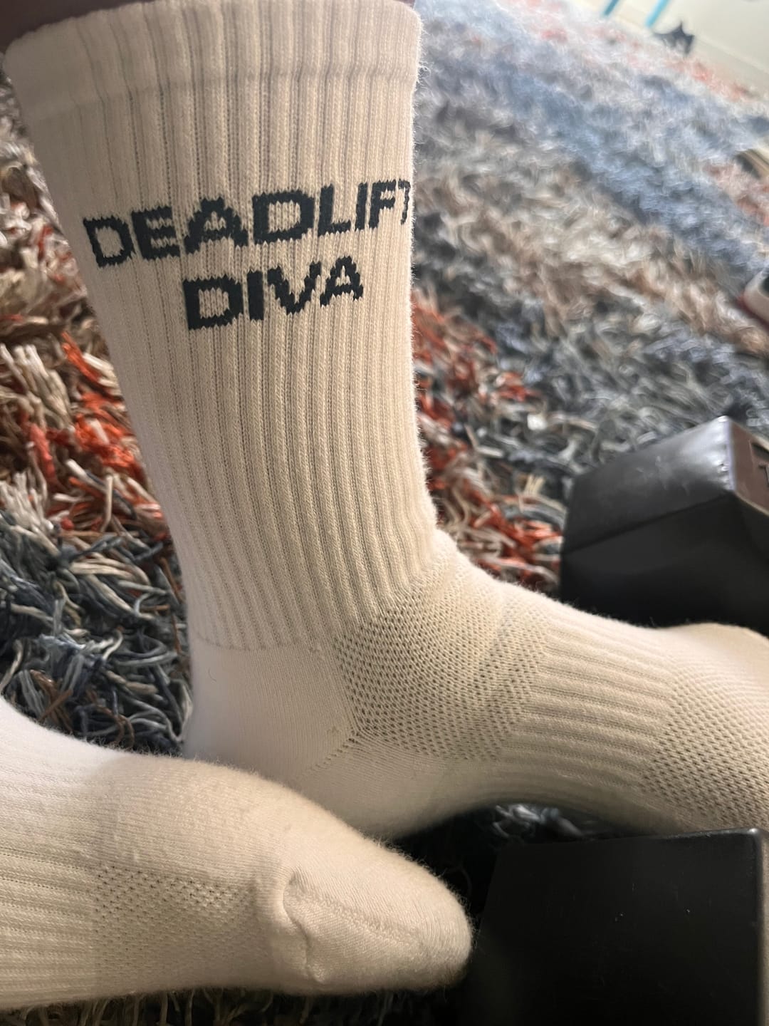 Customer photo review of Deadlift Diva - Women's Crew Workout Socks