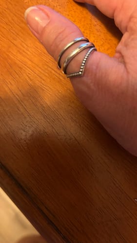 Customer photo review of Chevron Sterling Silver Ring Great for Thumb