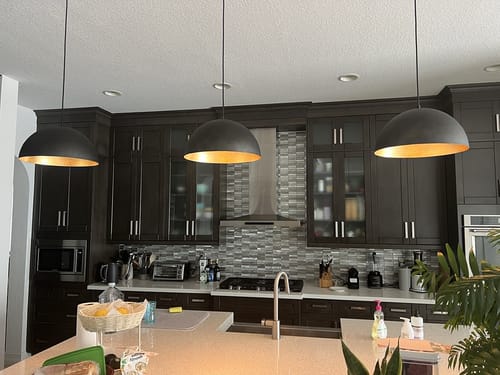 Customer photo review of Modern Hanging Oversized Dome Pendant