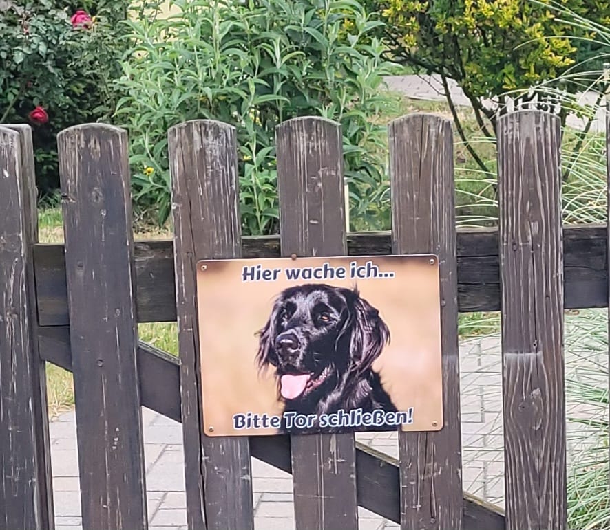 Customer photo review of Hunde-Türschild personalisiert mit Foto & Text (UV- und wetterfest)