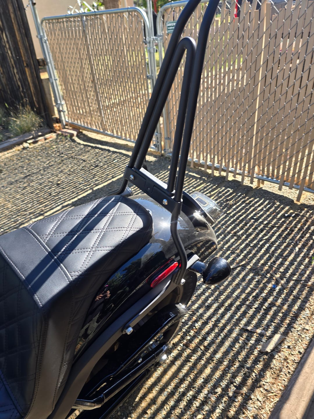 Customer photo review of Iron Born Blade 25" Sissy Bar with Foldable Luggage Rack for Harley Softail Low Rider S FXLRS Matte Black