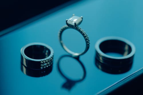 Customer photo review of Giardini Two Tone Wedding Rings